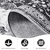 Zentavio 8x10 Washable Area Rugs, Vintage Non-Slip Floral Living Room Rug, Indoor Foldable Floor Thin Low Pile Carpet for Farmhouse Bedroom Dining Room Black